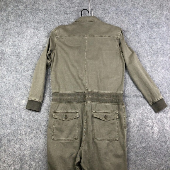 James Perse Women's Mixed Media Jumpsuit Size 2 Drawstring Stretch WACS6539 - Picture 5 of 6